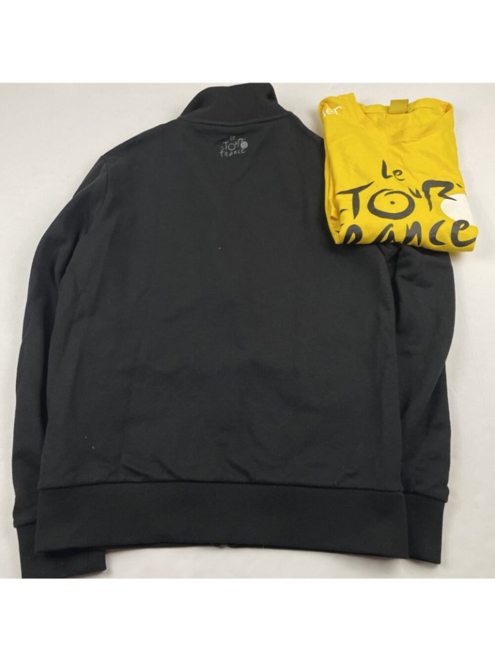 Le Coq Sportif Full Zip Sweatshirt Jacket Men’s M Le Tour De France Black w/Tee - Picture 2 of 14